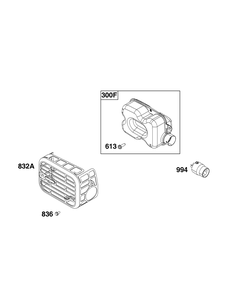 Exhaust Group Diagram and Parts List for 104M02-0290-F1 100000 - 19Z999 Briggs and Stratton Engine